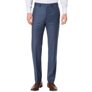 Marc New York Mens Modern Fit Stretch Sharkskin Dress Pants 39W x 32L Blue
